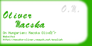 oliver macska business card